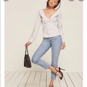 Reformation Dimitri Wrap Top - Size S